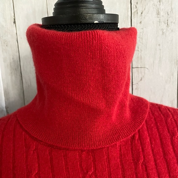 100% Cashmere Mock Neck MIDI Dress - Picture 5 of 13